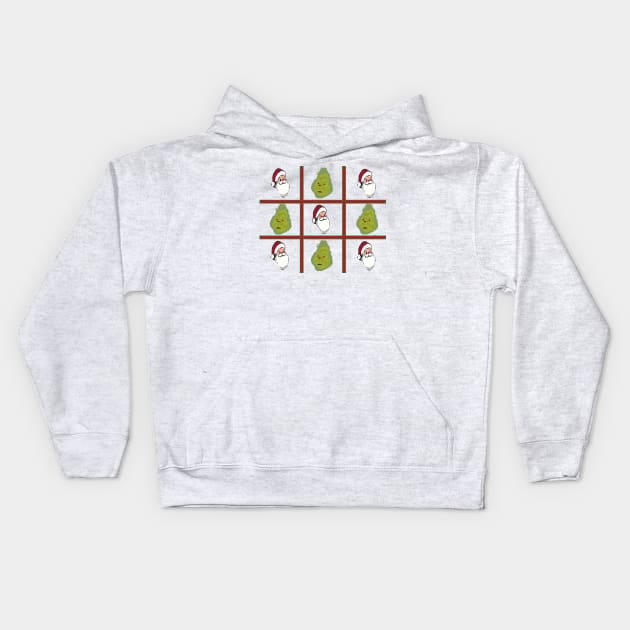 Festive Tic-Tac-Toe Kids Hoodie by Notorious CodFather